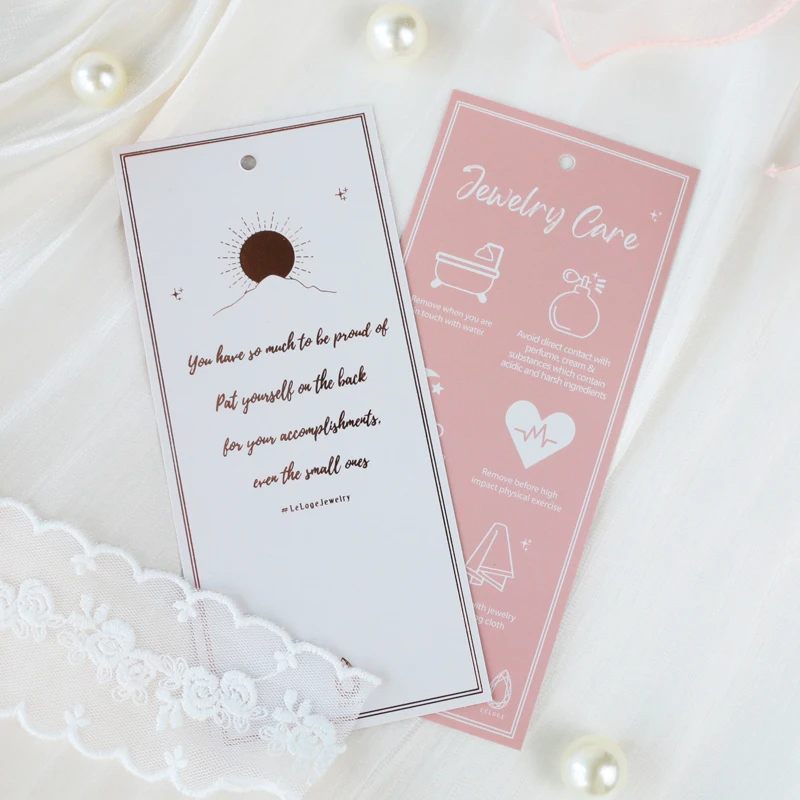 Custom logo printing hangtag relief swing point UV gold foil label paper hangtag thank you card