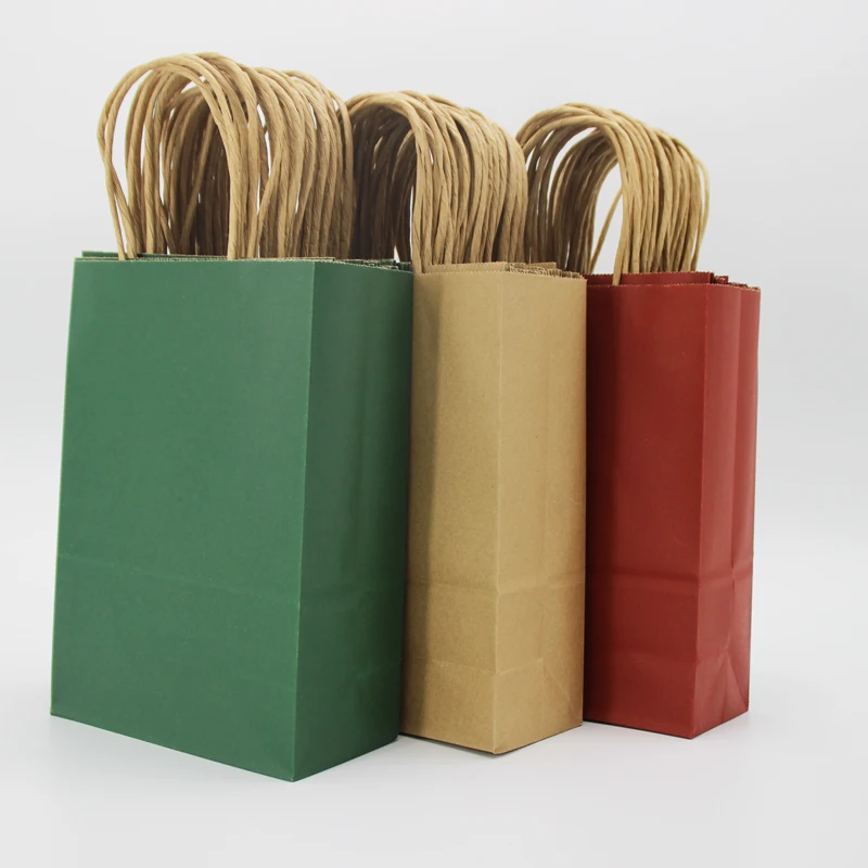 Customized printing eco friendly boutique retail gift party fashion shopping kraft paper tote handbag with cotton rope handles