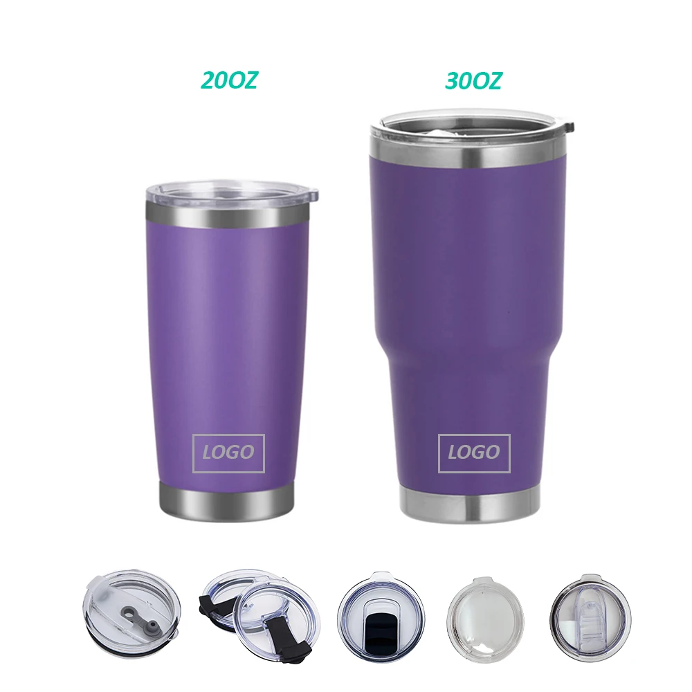 Оптовая продажа: 20oz пустая изоляцией с двойными стенками из нержавеющей стали порошковым покрытием стакан 30 унций кофейная кружка крышкой для