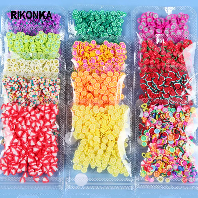 10G 3D Fruits Soft Clay Slices Strawberry Lemon Nail Sequins For Nail Art Decorations DIY Polish Manicure Supplies