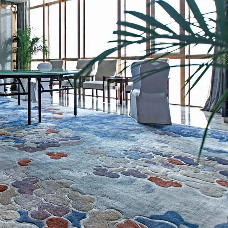 
Customized wall to wall Axminster Carpet plaid rug for hotel 