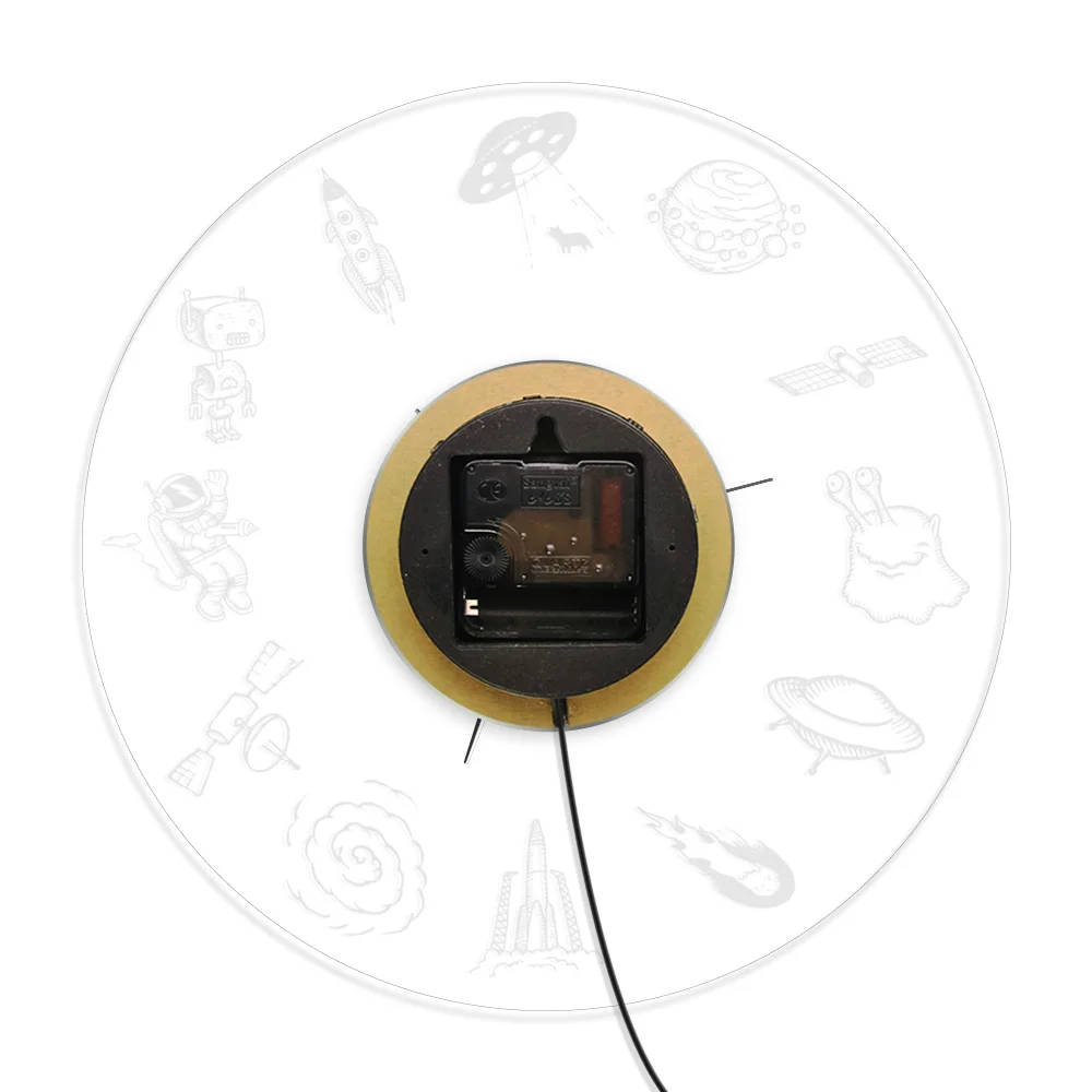 Astronaut Alien Acrylic Lighting Night Wall Watches Universe Space Decor LED Wall Clock