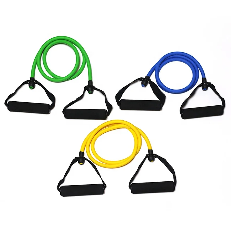 Multifunction Home Gym Fitness Resistance Exercise  Latex Stretch Tube with Handle