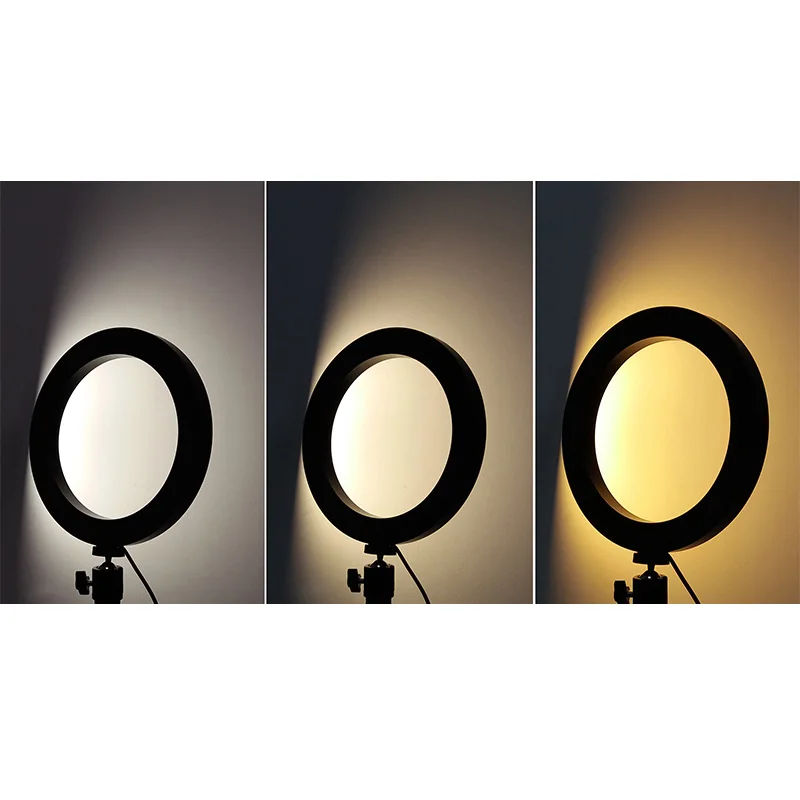 8inch 10.2inch Halo Table USB Beauty Video Studio Photo Circle Lamp Selfie RGB Led Ring Fill Light With Tripod Stand