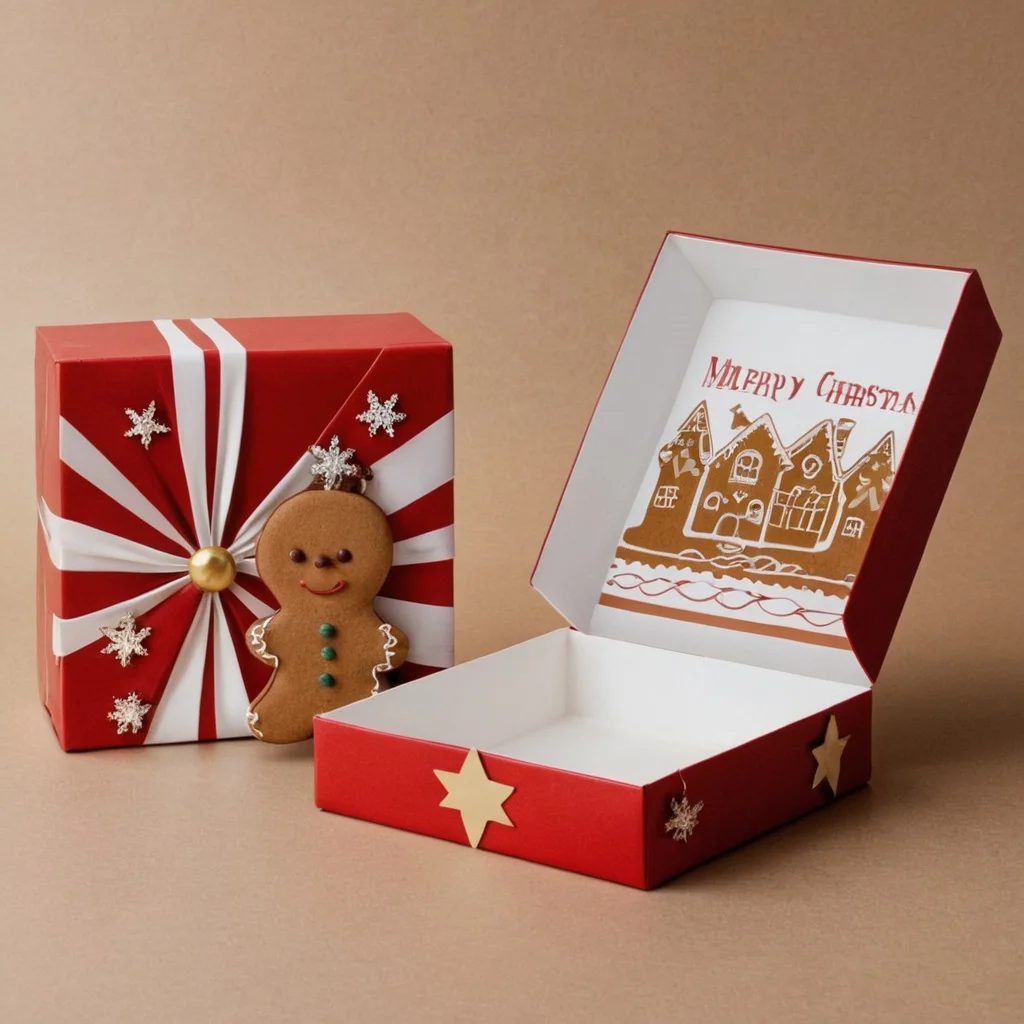 Popular Gift Box Set For Christmas Red Gold Fancy Chocolate Cookie Candy Cake Box Kids Birthday Gingerbread Man Christmas Gift