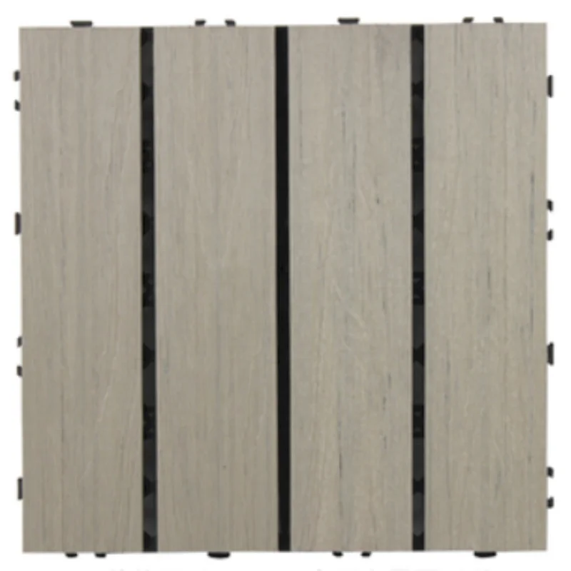 Outdoor wood-plastic interlocking tiles