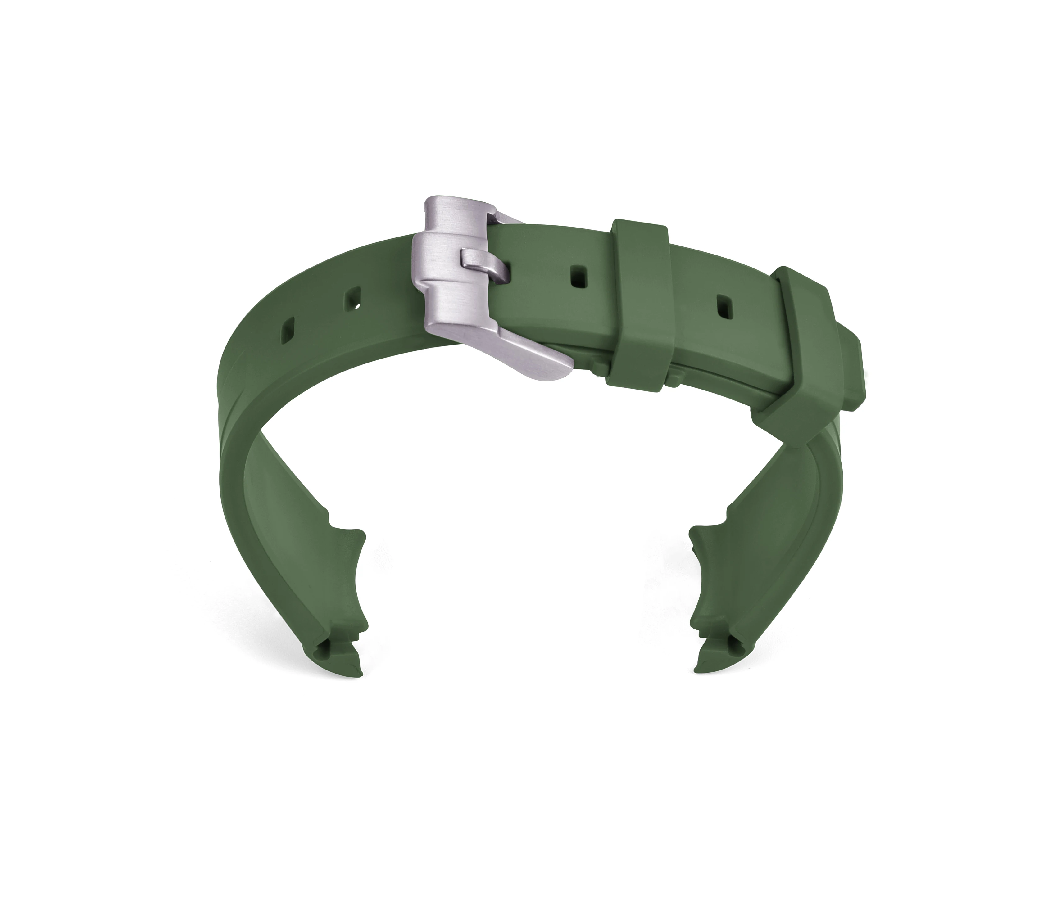 JUELONG Customizable Color Size Logo FKM Curved End Rubber Watch Strap 22mm 20mm Diving Watch Band Replacement