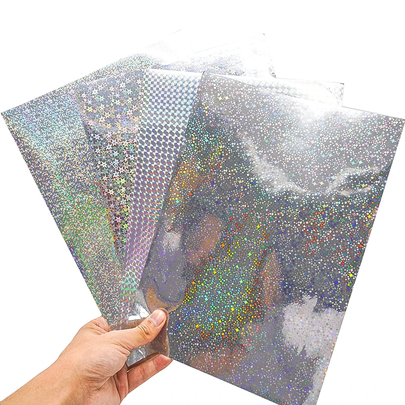 Custom Printing Hologram Security Vinyl Adhesive Square Clear Reflective A4 Size Rainbow Effect Kiss Cut Sticker Sheet