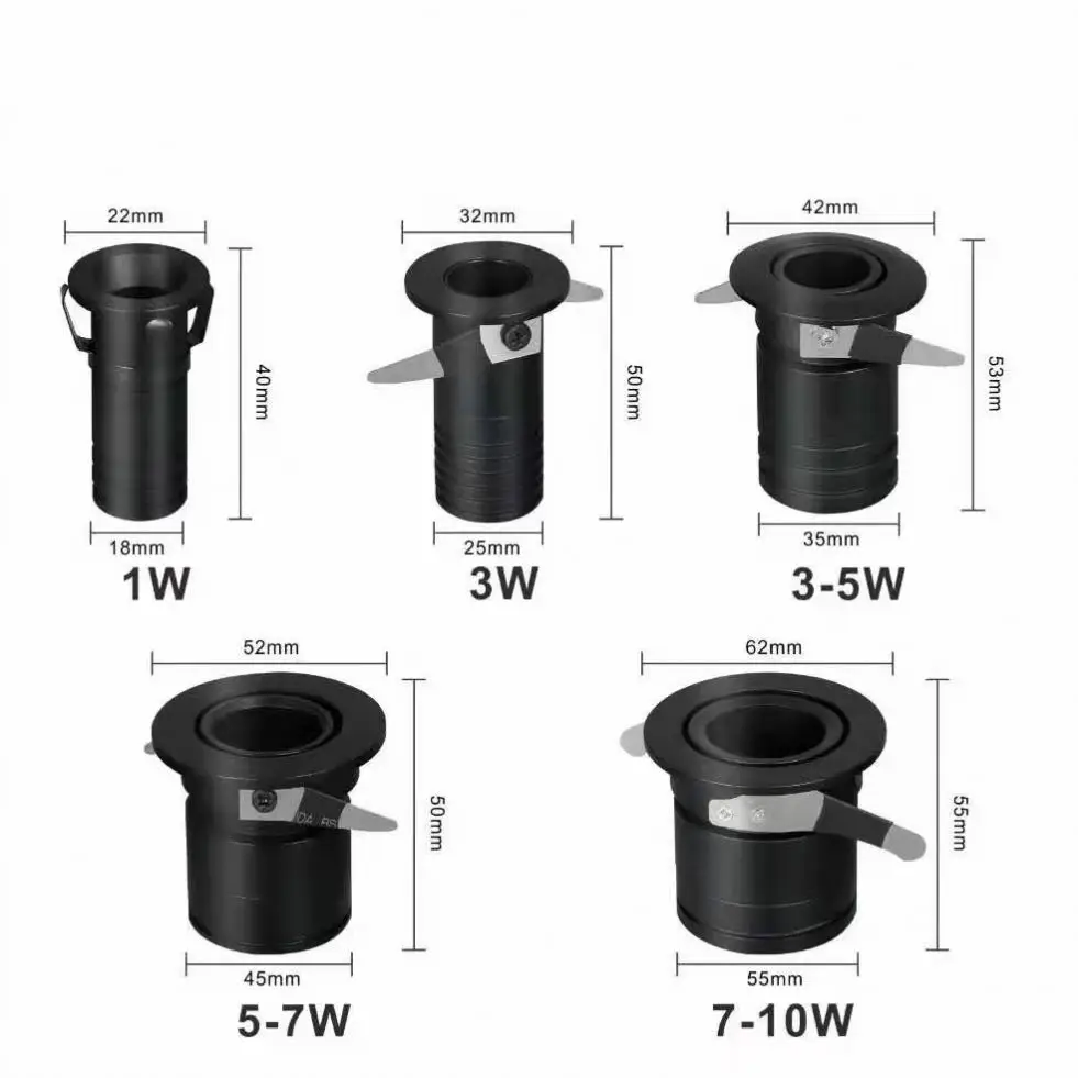High Quality Modern 5W 7W 10W Adjustable Trimless Ceiling Anti Glare Led Recessed Spotlight