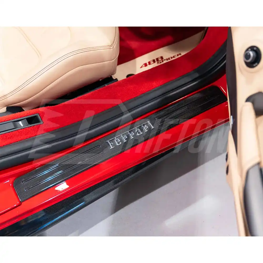Сухие дверные пороги из углеродного волокна для Ferrari 488 GTB Spider Step On Plate
