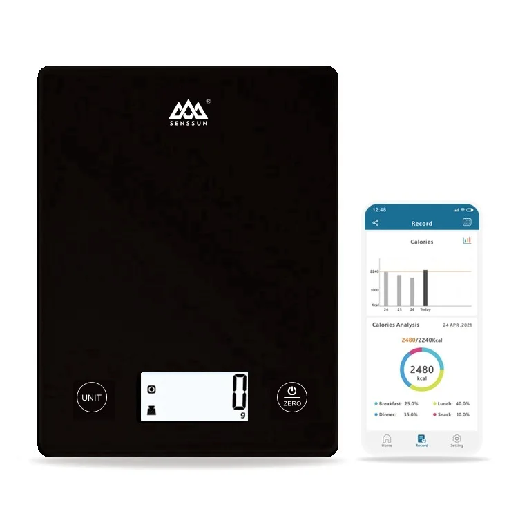 Free App LCD Tempered Glass Electronic Kitchen Scale Digital Weighing Scale Smart Nutrition Food Scale 10kg