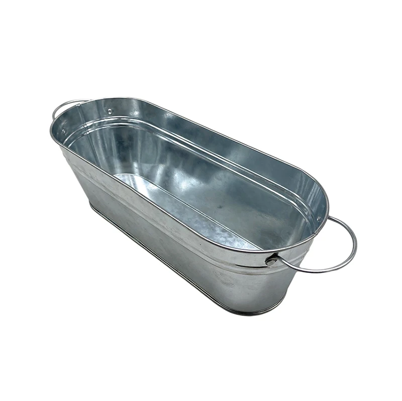 Promotional metal bucket wine bottle chiller stainless steel ice bucket with handle