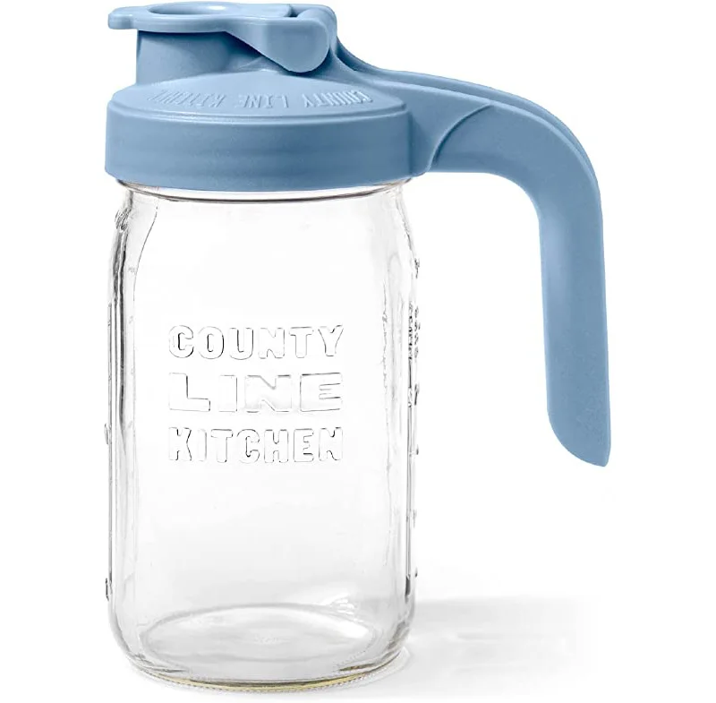 Liquid Cold Tea Juice Water With Metal Stand Glass Beverage Dispenser Factory Manufactured Wholesale Smooth Glass Mason Jar