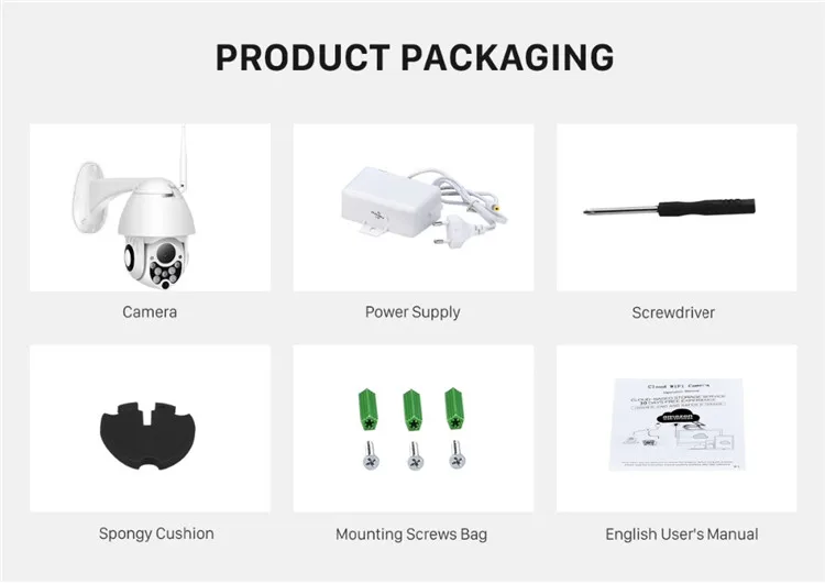 2019 Amazon Best Seller 1080p Full HD Dome Outdoor Cloud Motion Detection Auto Tracking PTZ Security IP Wifi Camera  YCC365 APP