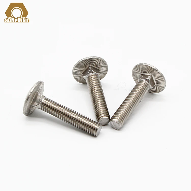 stainless steel din 603 bolt m4 m3/4/14/16 screw stainless mushroom head bolt square neck carriage bolt