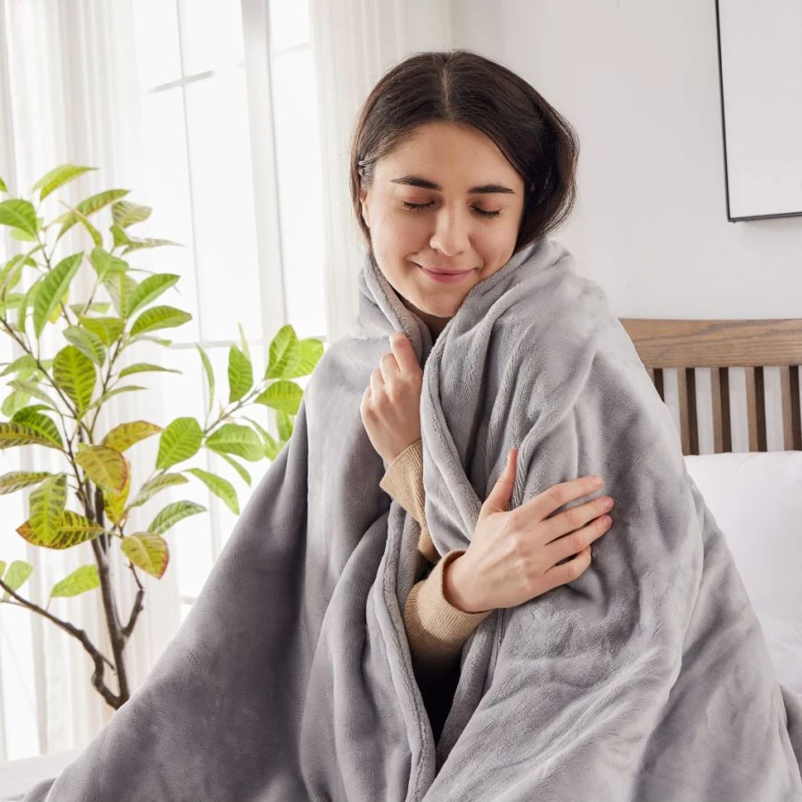 single/king/queen/full Flannel fleece double side electric heated blanket throw