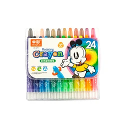 Factory Customization Fancy 24 Color Non Toxic Twist Plastic Rotation Silky Crayon Smooth Drawing Crayon