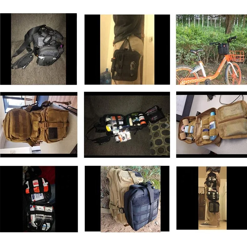 Outdoor adventure tactical emergency bag survival first Aid Kit Utility Pouch