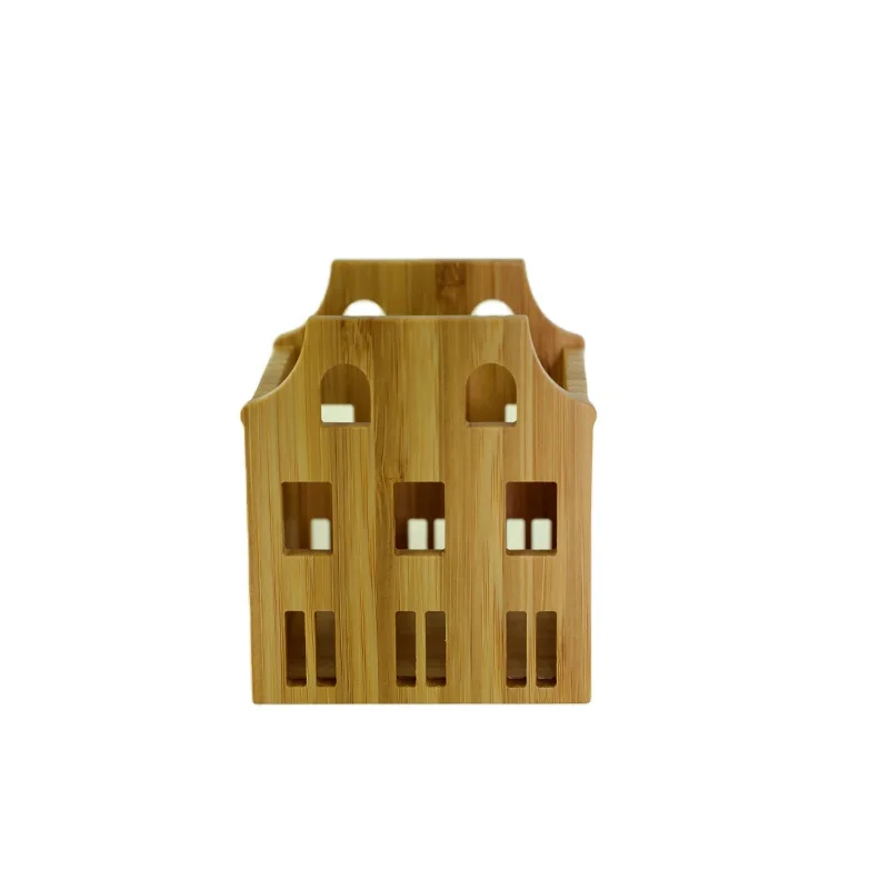 creative fancy modern recyclced  bamboo wood desk organizer