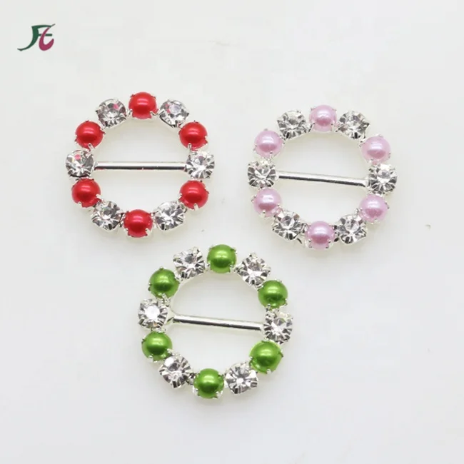 Fashion Metal Round T-Shirt Clips Buckle Rings Clip Clothes Clip Rings Lady Silk Scarf Tie Ring with Rhinestone