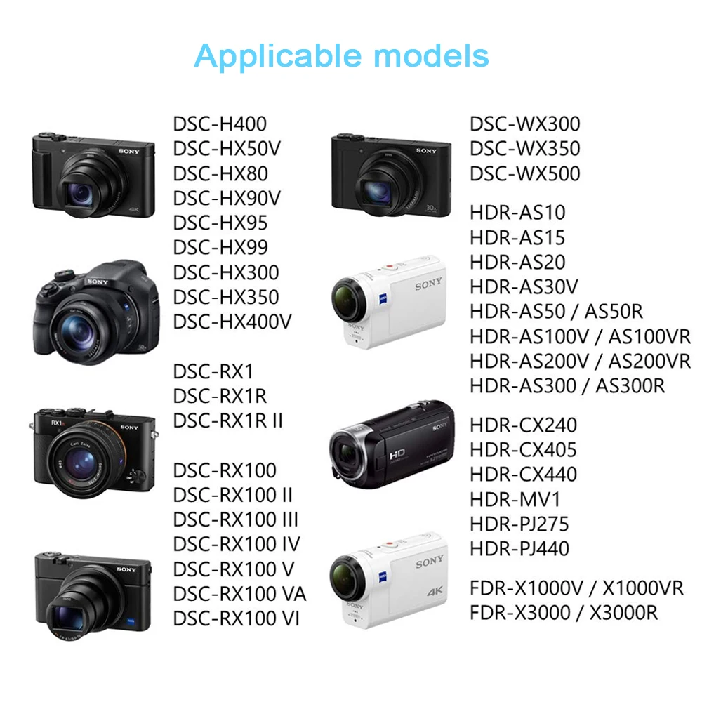 
NP-BX1 1350mAh Rechargeable Battery for So ny NP-BX1 NP BX1 Battery Pack for Sony DSC RX1 RX100 M3 M2 RX1R Digital Camera 