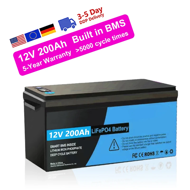 High Quality 12V 200Ah lithium ion battery lifepo4 for power battery 12.8V 100Ah 300ah lifepo4 battery pack solar energy system