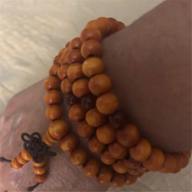 Women Men Yoga 108 Beads Bracelet Natural Sandalwood Buddhist Buddha Wood Prayer Beaded Lotus OM Bracelet Necklace Rosary