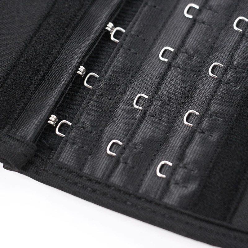 Nanbin Fitness Safety Equipment Waist Trainers Logo Women 2 In 1 Corset Short Torso Waist Trainer with Hook and Zip