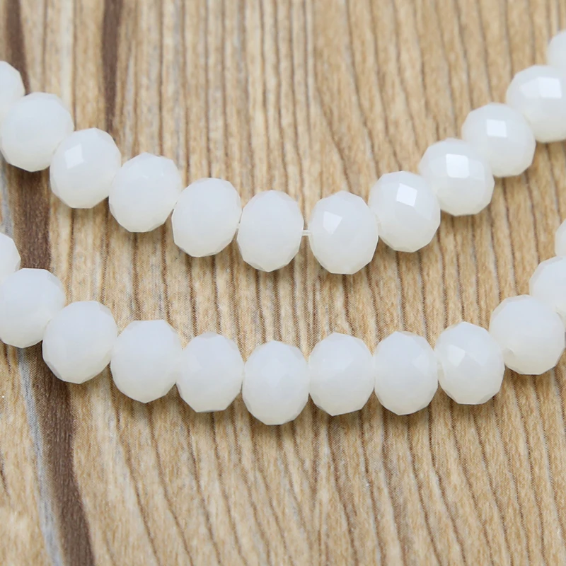 6x8mm Opaque Faceted Rondelle Beads Glass Beads for DIY Jewelry Making