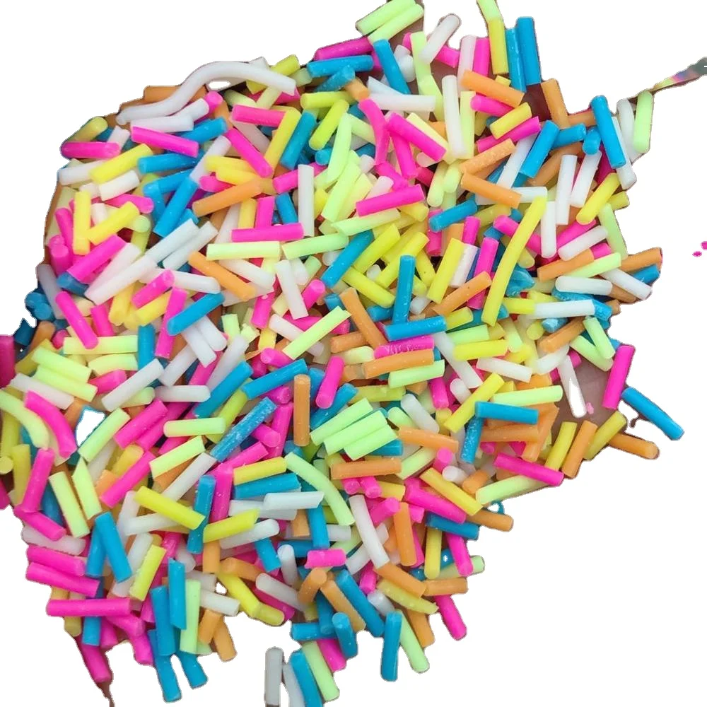 
New 500g Long Cylindrical Polymer Hot Soft Clay Sprinkles Colorful For DIY Crafts Tiny Cute Plastici Accessories 