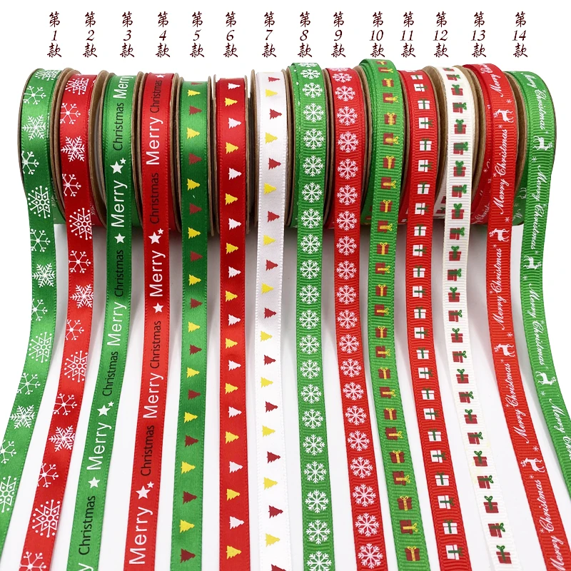 Christmas Satin Gift Ribbon 100% Polyester Green Ribbon for Decoration Wholesale 3/8 Inch Ribbon SPOOL 196 Colors 100 Yards 9mm