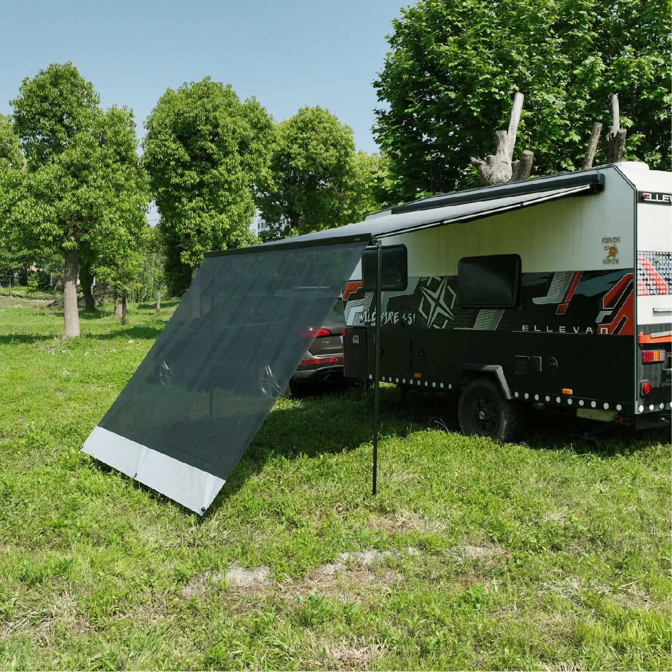 Yescamp car retractable 4x4 awning tents sunblocker with side walls camping car accessories