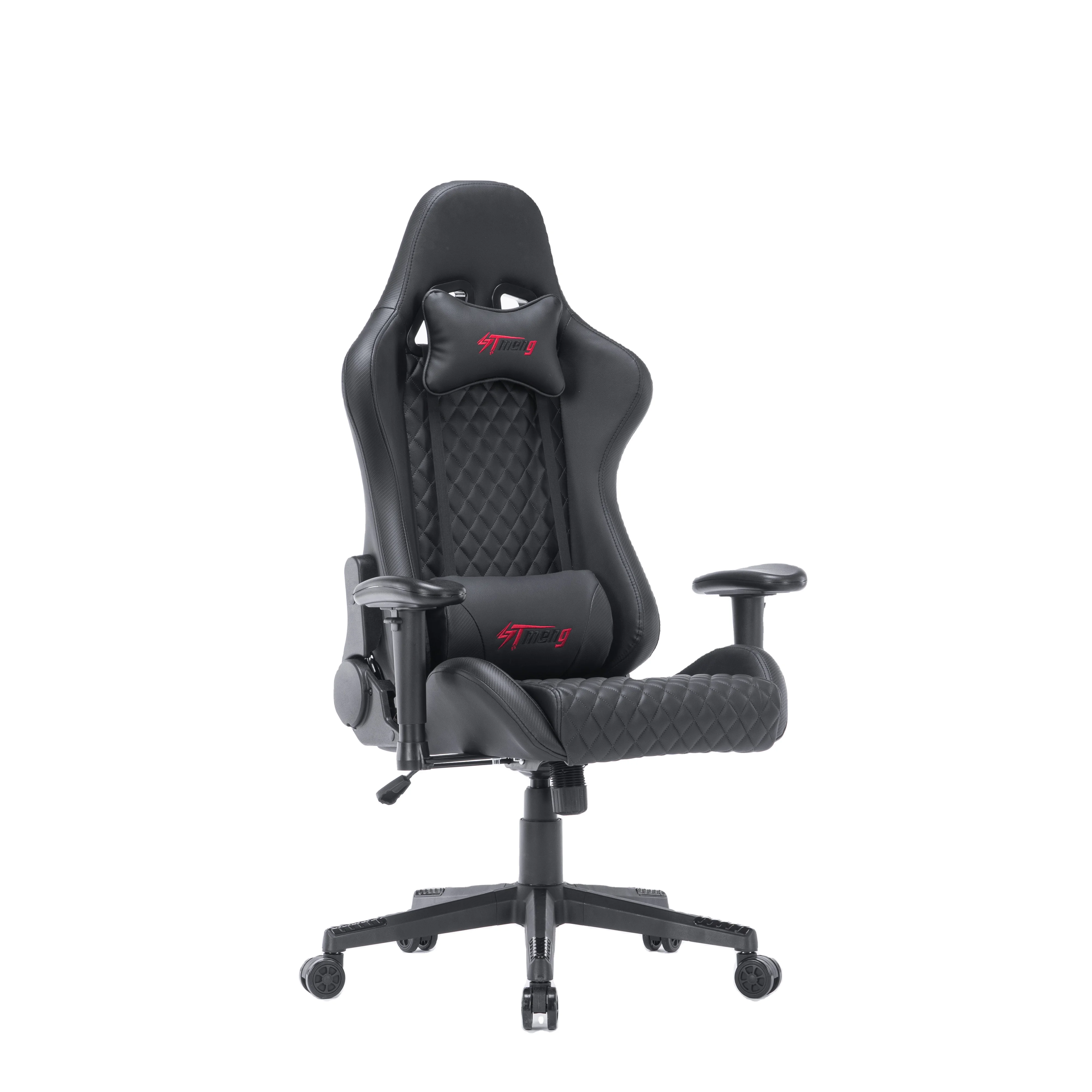 
China High Back PU Leather Computer Silla sewing pattern Gamer Ergonomic Swivel Gaming Chair with waist and neck cushion 