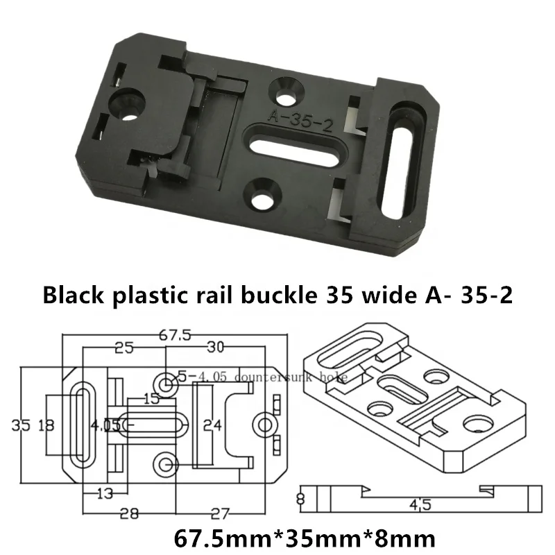black plastic A- 35-1 rail buckle 35mm DIN rail mounting bracket has strong bearing capacity