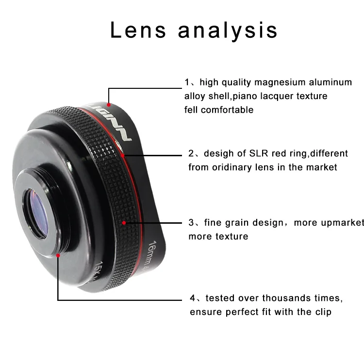 LIGINN 2021 hot sale 16mm distortionless SLR level HD wide-angle 15X macro mobile phone camera lens for smartphone