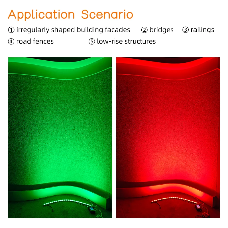 LQX2018 outdoor 24V DC 24W IP67 dmx512 smart dimmable rgbw wall washer light Architectural contour lighting