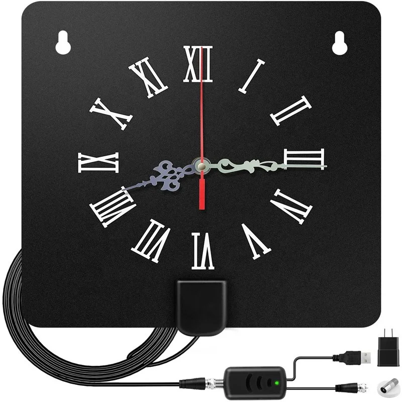 Popular home clocks high quality remote indoor high-definition digital signal amplifier indoor high-definition TV antenna