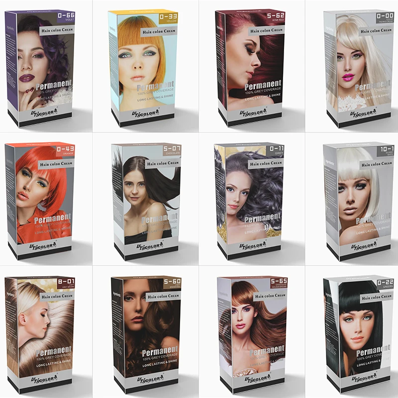 permanent home use high quality 12 colors Fashion Hair Dye Hair Cream Party Hair Color