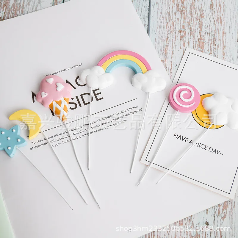 junpeng resin crafts cake with flag decorations Cartoon ice