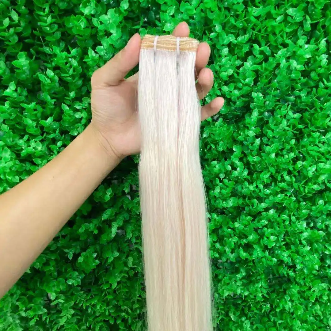 Belle  Hair Cuticle Aligned Super Double Drawn Machine Weft hair extension Silky Straight  bundle