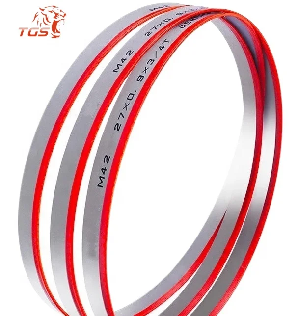 TGS Durable Metal Cutting M42 Hss Band Saw Blades 4115x27mm 3505*27mm Bimetal Bandsaw Blades For Cutting Stainless Steel Bars