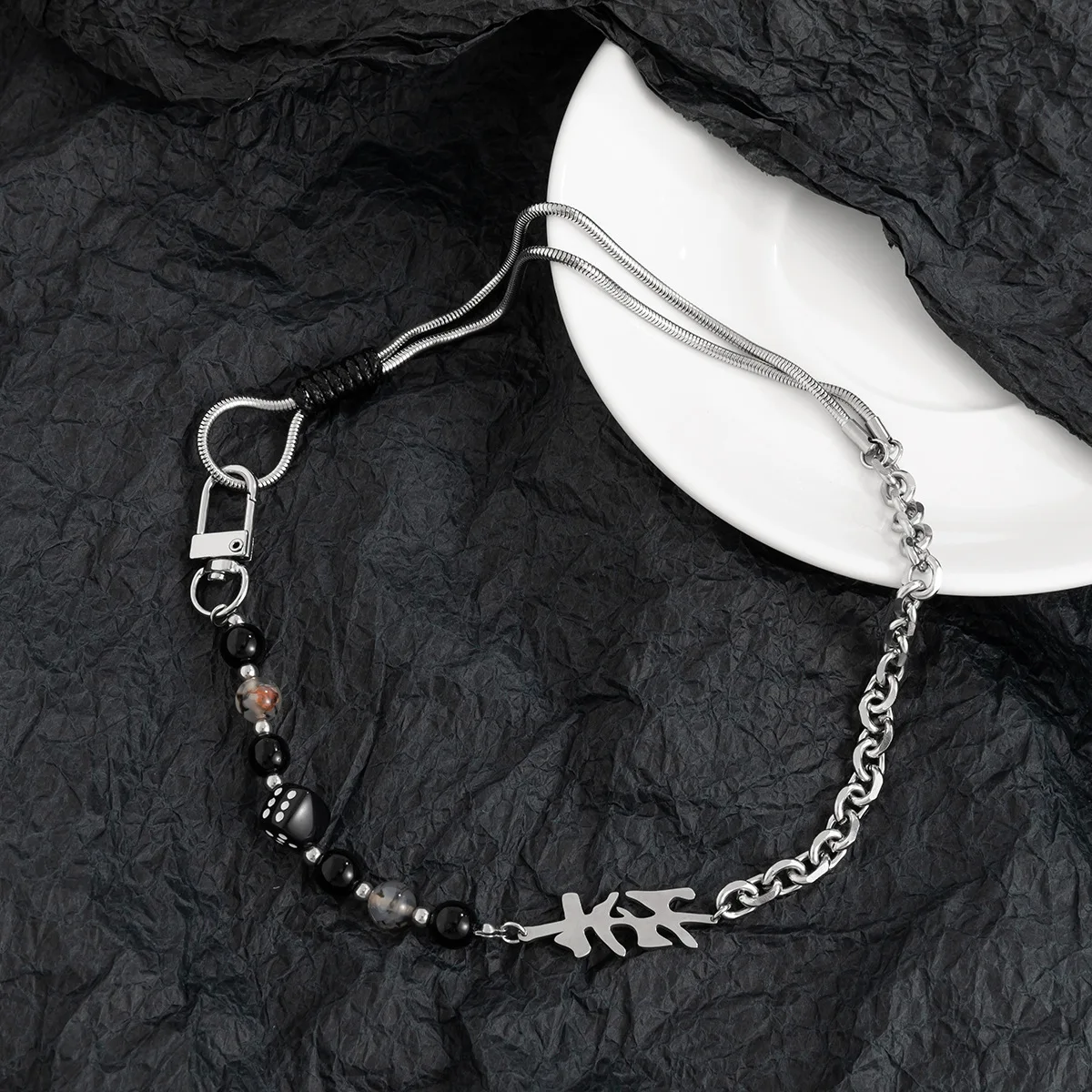 Оптовая продажа; Женская обувь в стиле «хип-хоп» Нержавеющая Сталь Змея Кость цепи толстый каблук кости из бисера ожерелье виде мужские ювелирные изделия