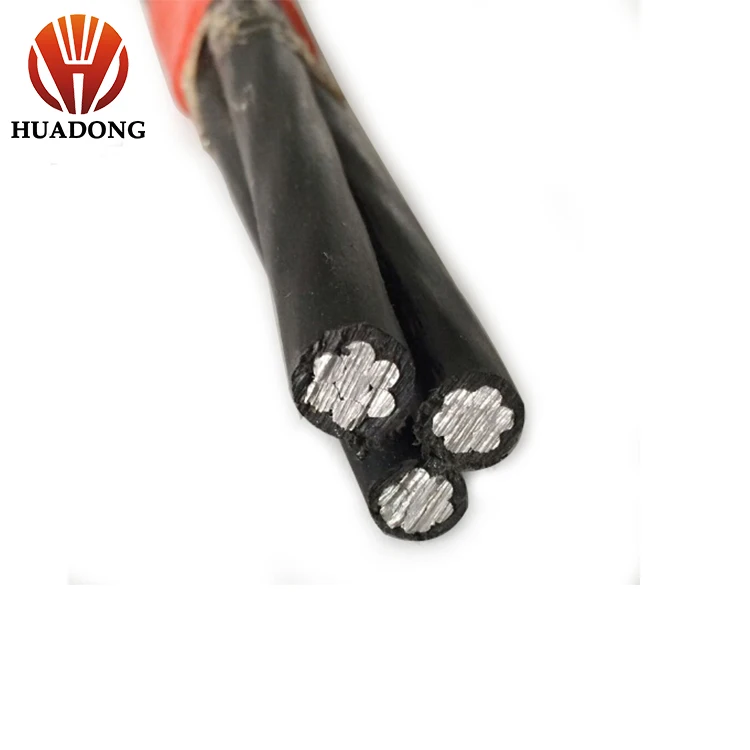 Aluminum Cable with Xlpe PE PVC Sheath Duplex Quadruplex Drop Cable Aerial Cable