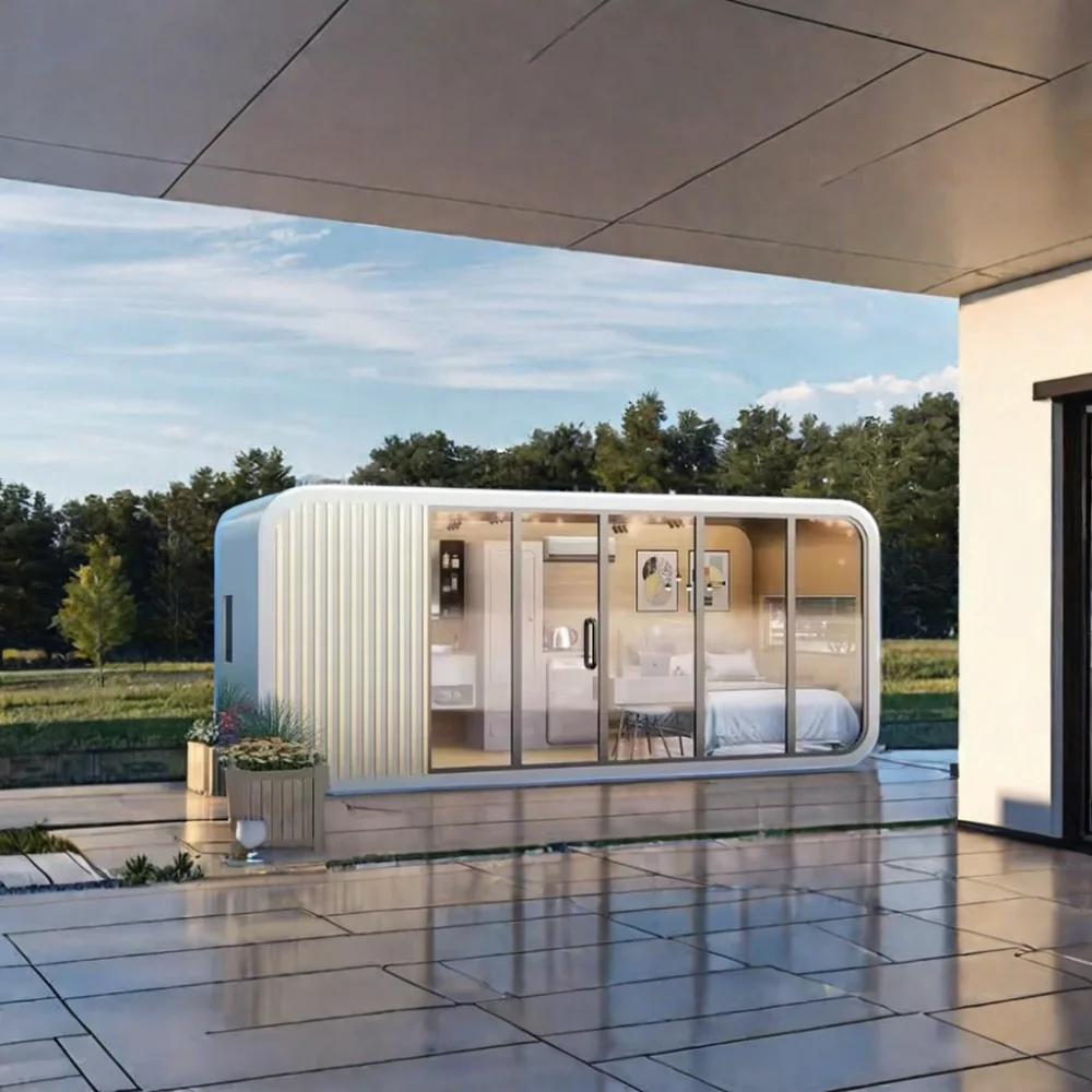 Apple Mobile Minimalist Prefab Cabin Modular Tiny House and Office Container for Hotels Sandwich Panel