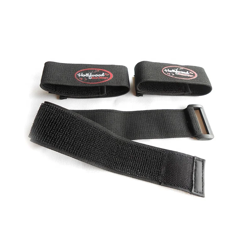 Wholesale Customization Knitted Elastic Hook And Loop Strap Buckle Black Elastic Fastener Strap Hook And Loop Tie Strap
