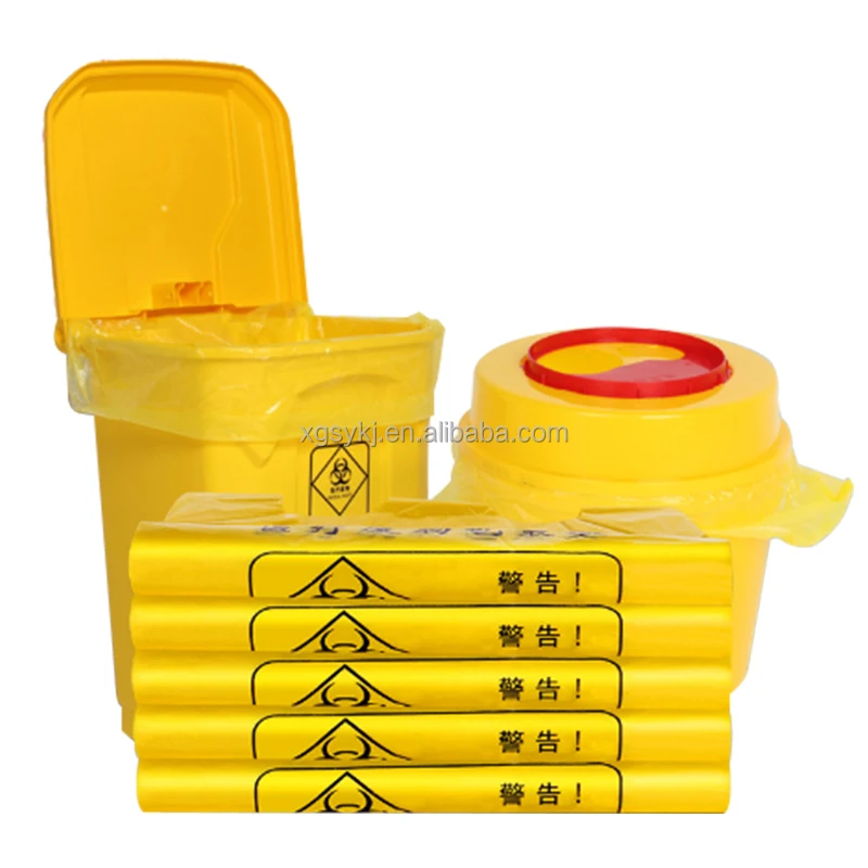 Tongcheng city factory directly supply high quality Medical Waste Bag 32*38cm, thickness 3 silk Portable plastic garbage bag