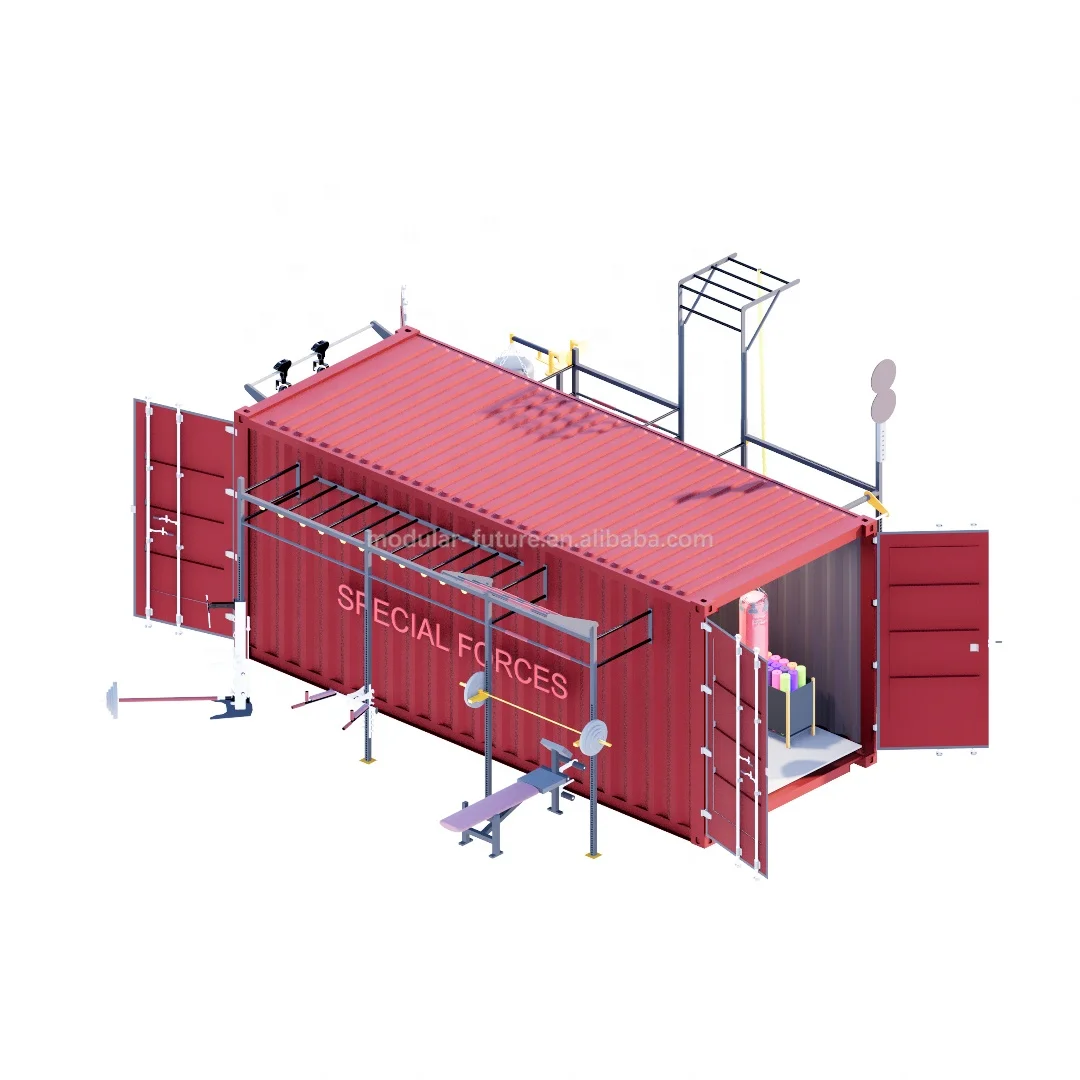 Camouflage container 20ft sea container gym home fitness with equipment shipping gym container