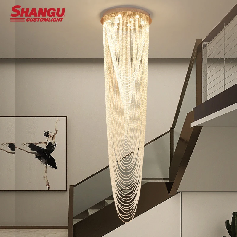 Modern Large Hotel Elegant Large Luxury Beaded Crystal Chandelier Custom Large LED Chandelier Light