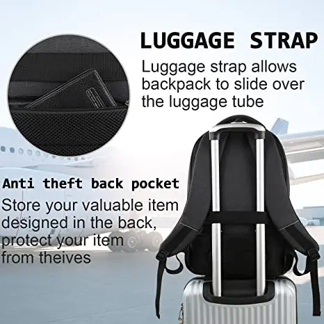 Business Anti-Theft Durable Laptop Backpack with USB Charging Port Waterproof Anti-Theft 17 Inch Laptop Backpack Amazon Hot Sale