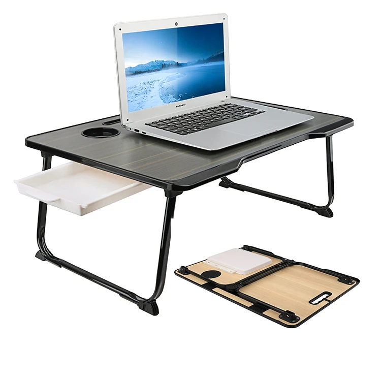 China wholesale laptop mini table Folding Notebook Desktop Stand With Cooling Fan Bed Laptop Tray Desk Study Desk